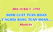 Nội dung định luật tuần hoàn là gì? Ý nghĩa bảng tuần hoàn các nguyên tố hoá học - Hoá 10 bài 7